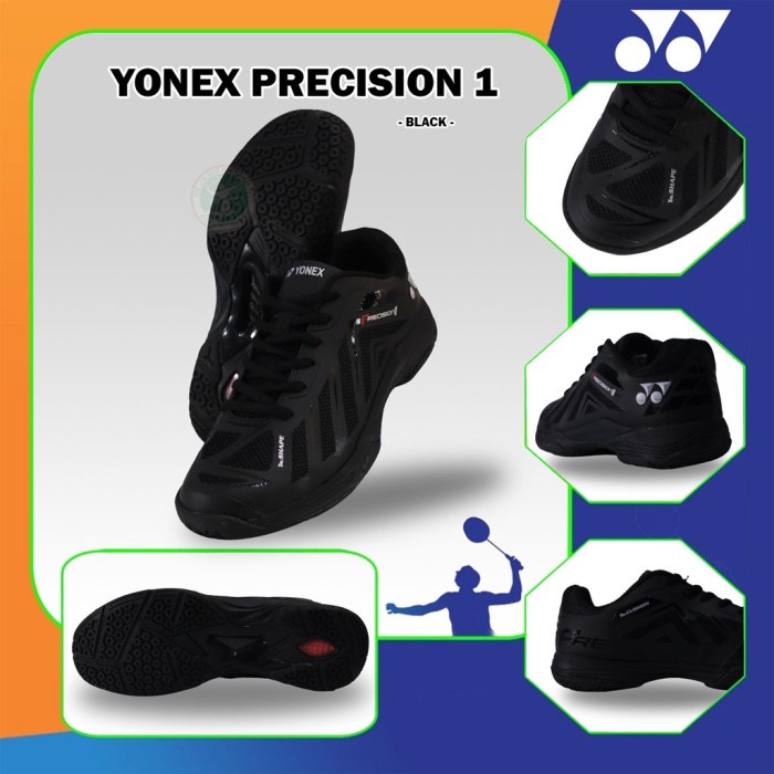 {MentariStore} NEW YONEX Precision 1 / Precision 1.0 / Sepatu Badminton Original - Black 41 Diskon