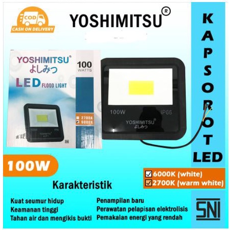 Lampu Tembak 100w Yoshimitsu Putih Mata LED COB 100 W Kap Sorot Outdor Dan Indor Anti Air Waterproof
