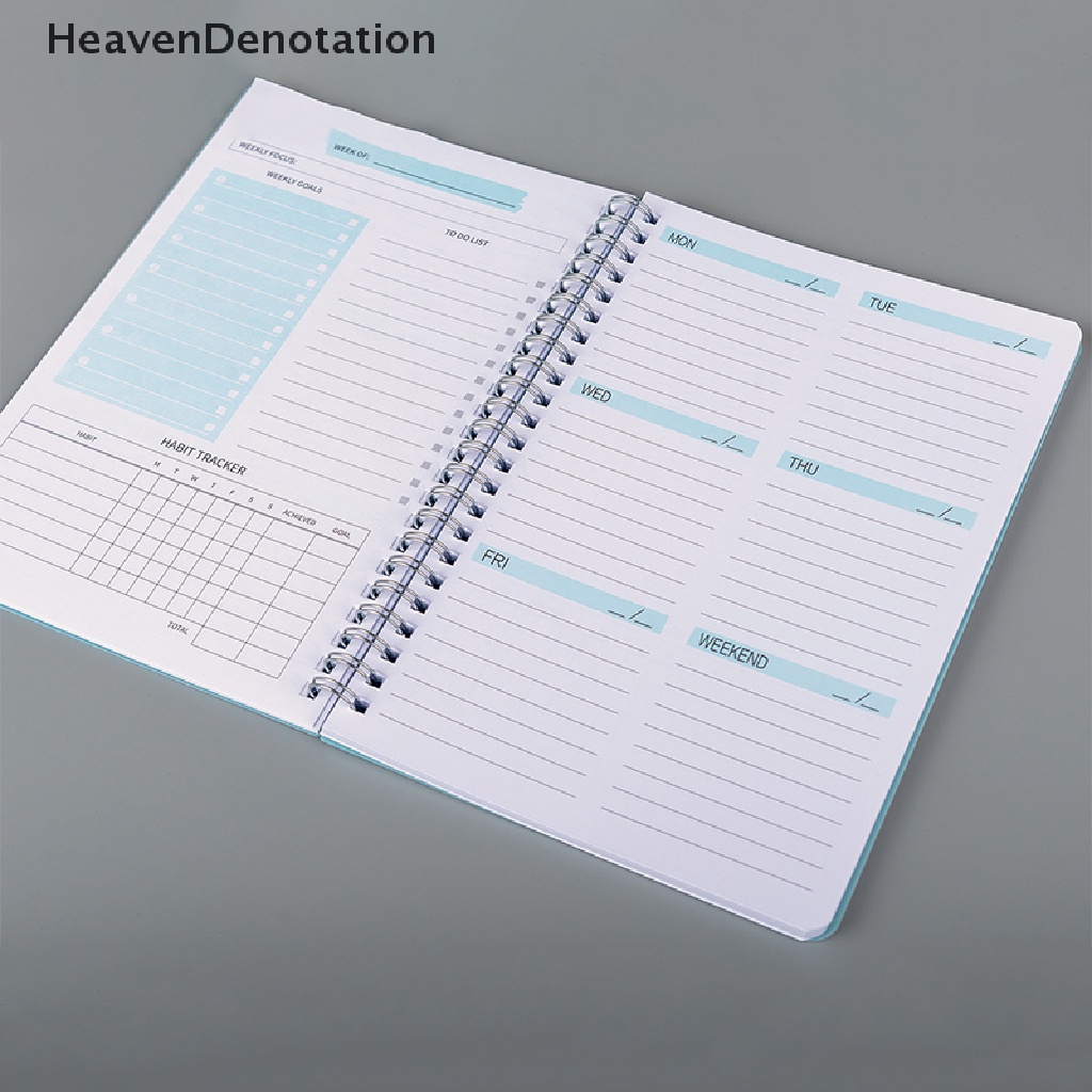 [HeavenDenotation] A5 Agenda Planner Notebook Diary Weekly Planner Goal Habit Tracker Jadwal Organizer Jurnal Notebook Untuk Alat Tulis Sekolah Kantor HDV