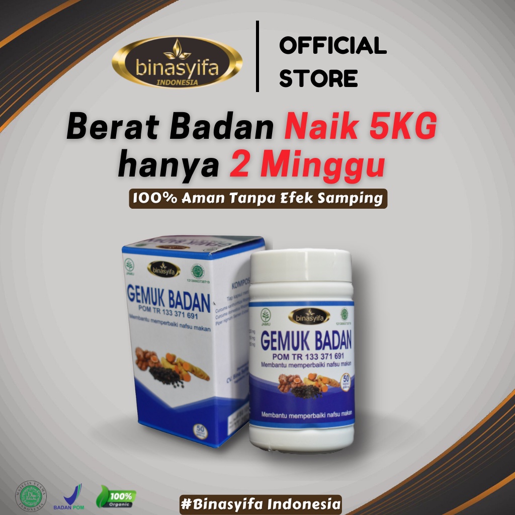 Kapsul Suplmen Vitamin Obat Penggemuk Badan BPOM Gemuk Badan Binasyifa Penambah Berat Badan Pengemuk