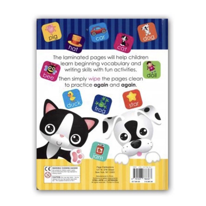 Little Learning Write and Wipe First Words Wipe and Clean Boardbook Board Book