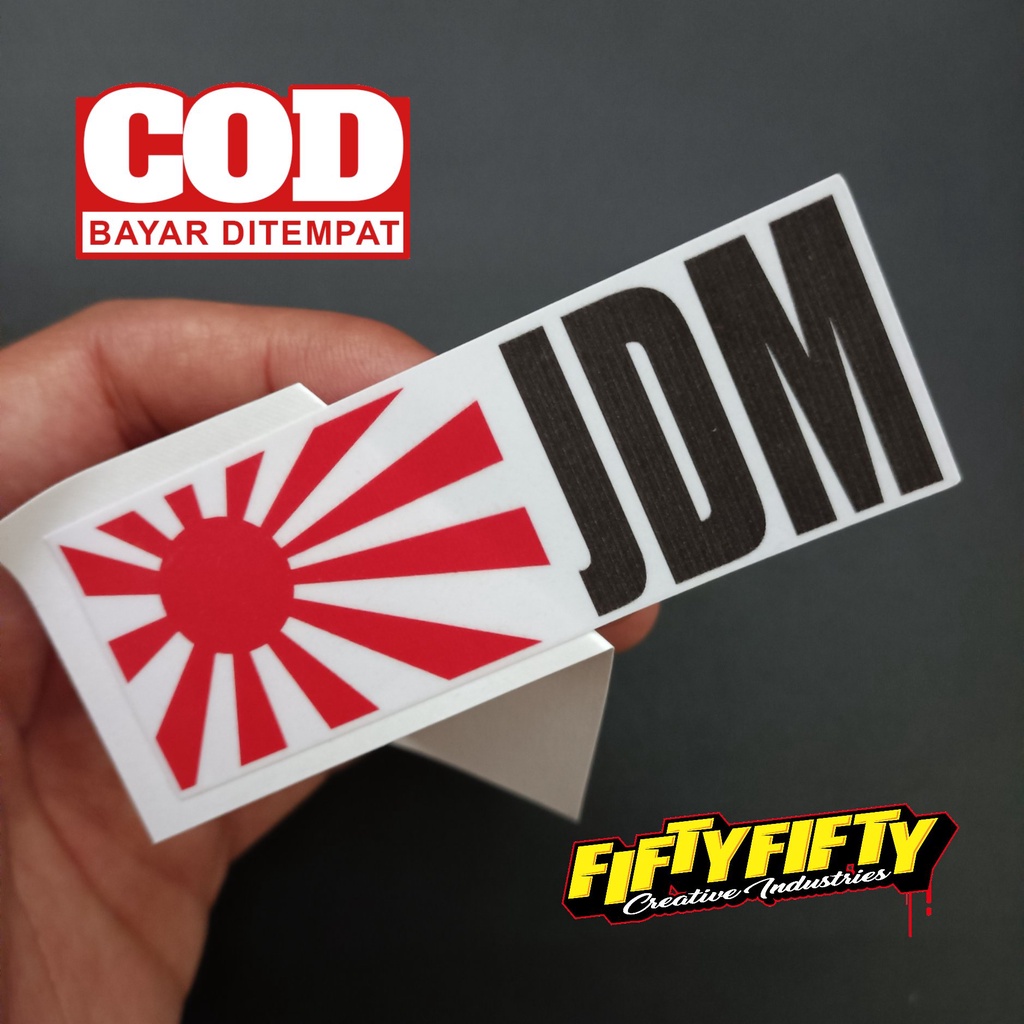 Stiker Print Cut JDM Stiker Printing Laminasi Glossy Stiker Motor Mobil Helm Sudah Membentuk Pola Desain