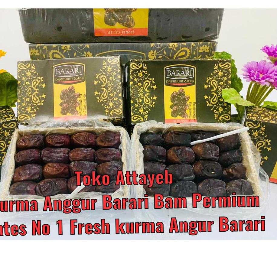 

☚ Kurma Bam Barari 600gr Fresh kurma Anggur Barari Permium kurma Bam Angur { Exp 2024 Baru ♝