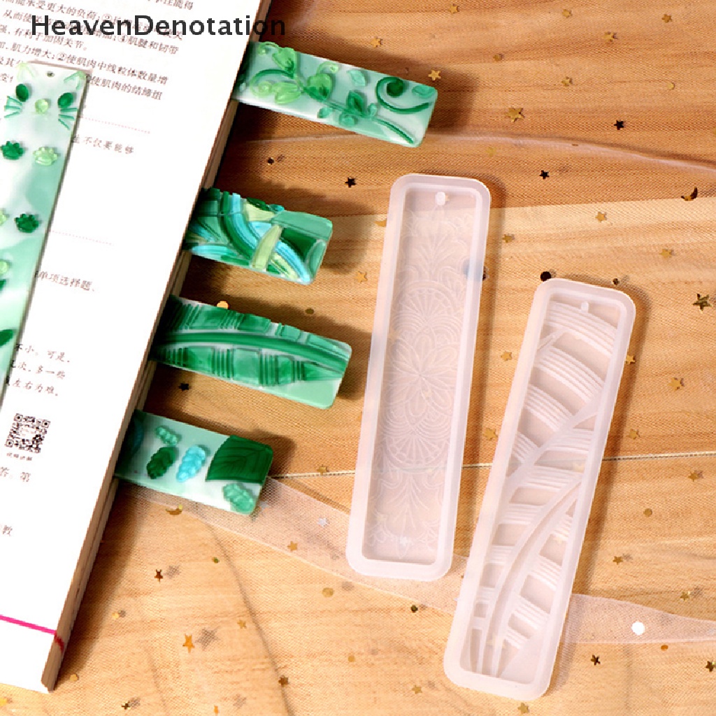 [HeavenDenotation] Diy Kristal Epoxy Resin Cetakan Daun Cakar Kucing Bulu Maze Bookmark Mould Persegi Panjang Halaman Penuh Bookmark Cetakan Silikon HDV