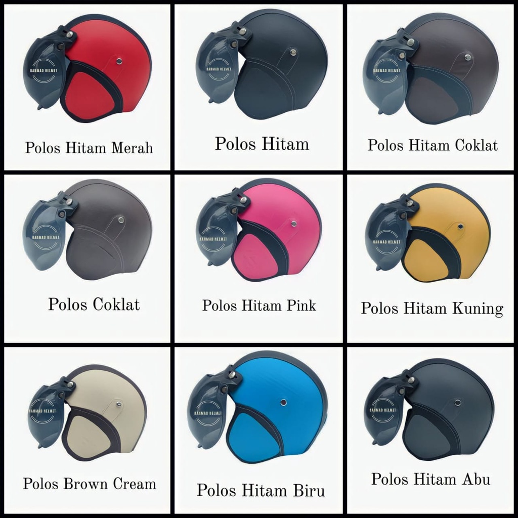 HELM BOGO DEWASA KULIT POLOS (MURAH) - PACKING FREE+BUBBLE WRAP