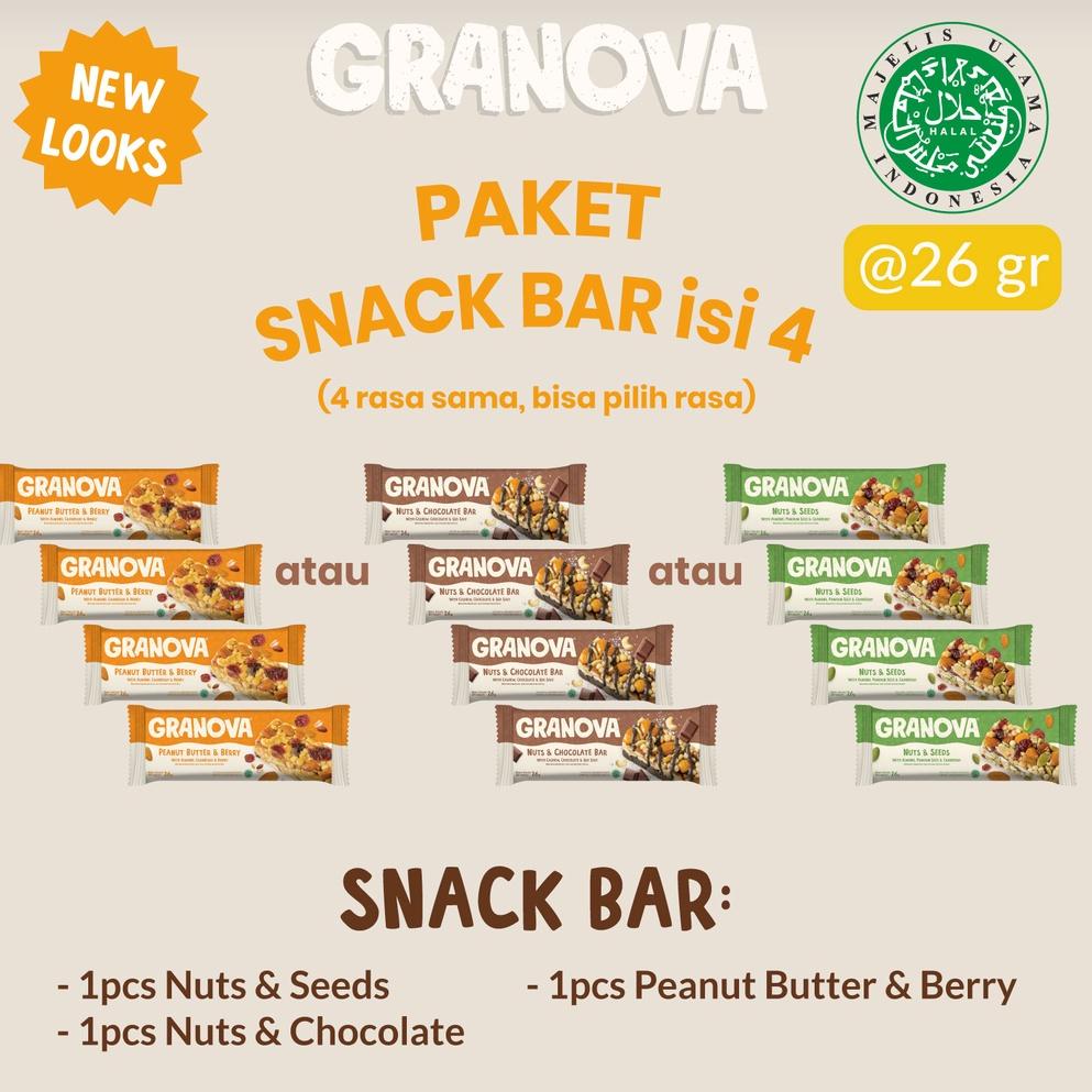 

Baru Granola Bar by Granova Snack Bar Bundle Isi 4 Pcs - Snack Anak, Healthy Snack, Halal Top Seller