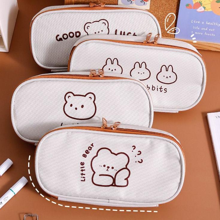 

Hadir Hebat [BACA DESKRIPSI] Tempat Pensil Bear Pouch Kotak Kanvas Kapasitas Besar Pencil Case Canvas