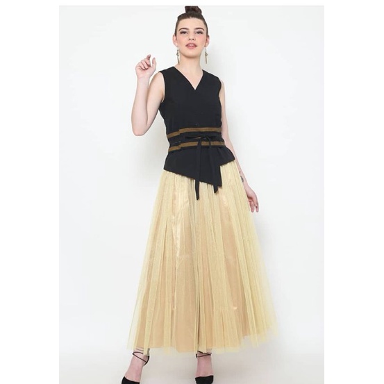 DARADARA 95cm, 75cm,65cm Maxi tulle skirt gold glitter