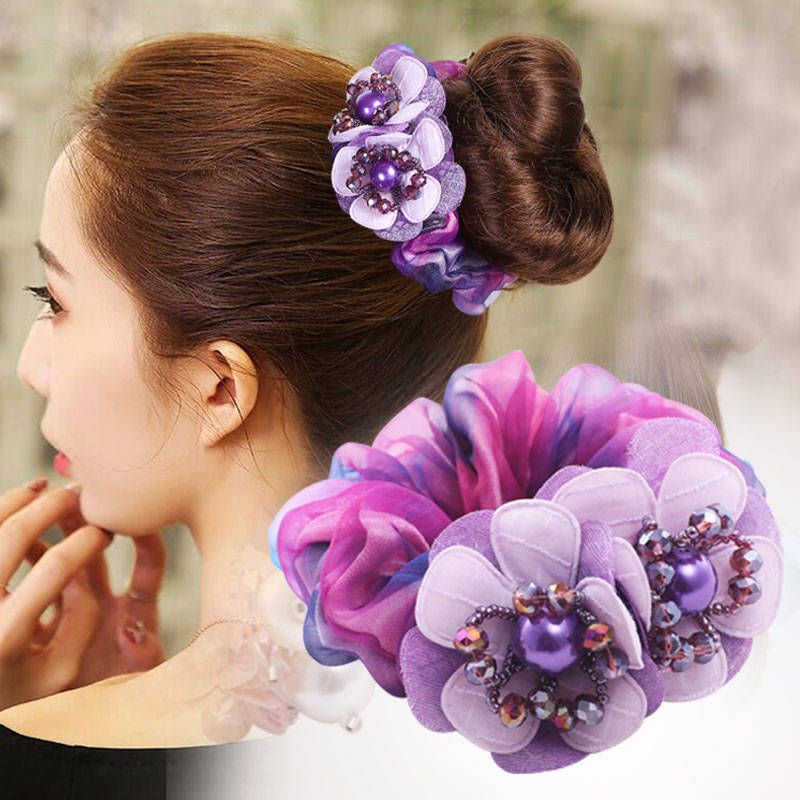 New Ikat Rambut Wanita Elegan Motif Bunga Color High Quality Import