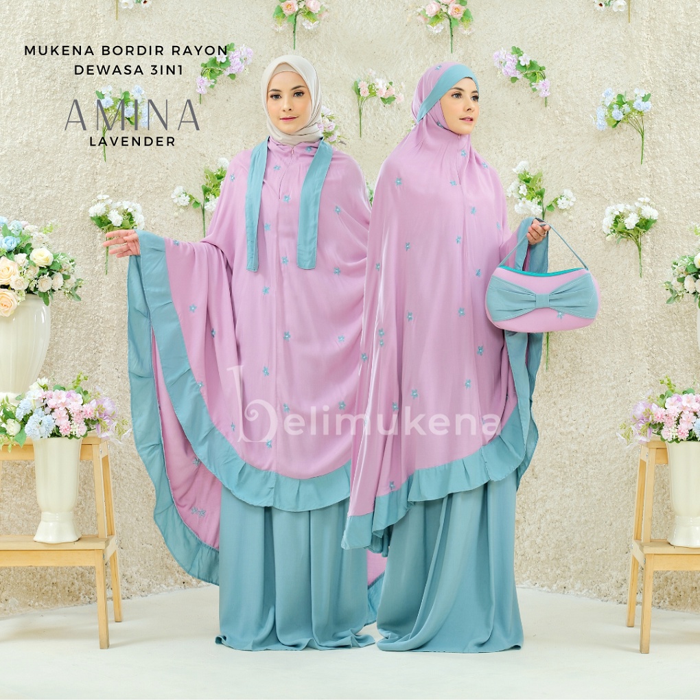 Mukena Rayon Dewasa 3in1 Bordir Amina