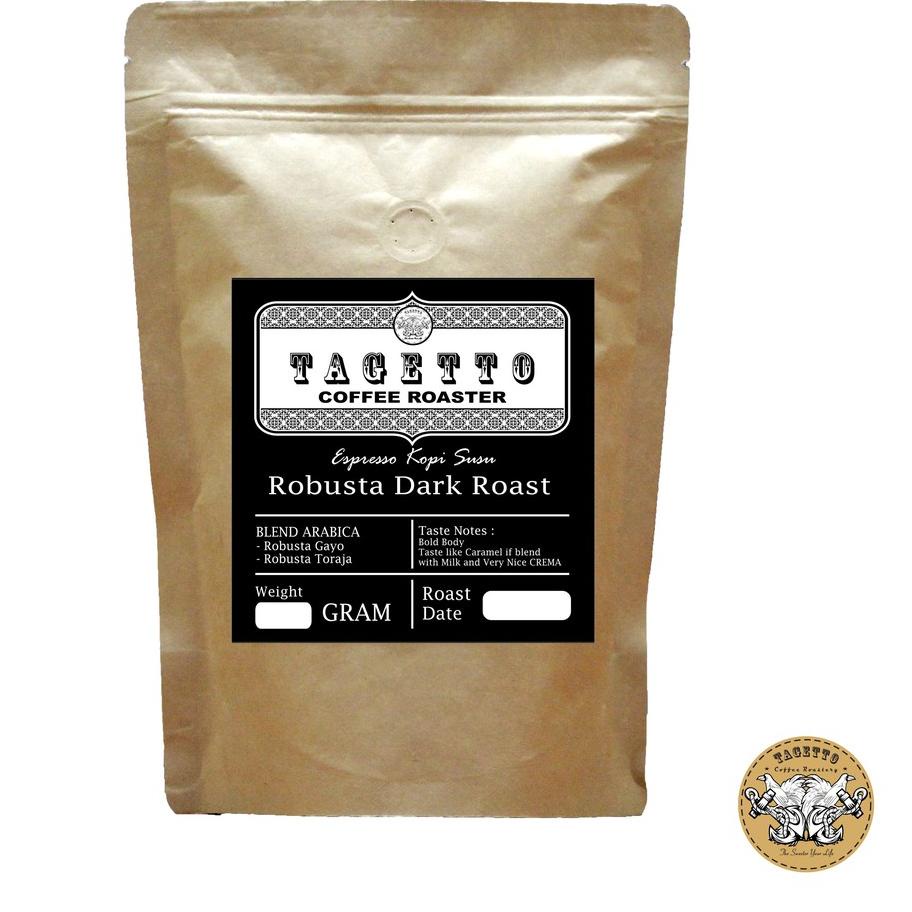 

✿ ESPRESSO KOPI SUSU ROBUSTA DARK ROAST / HITAM BERMINYAK 1KG ➮