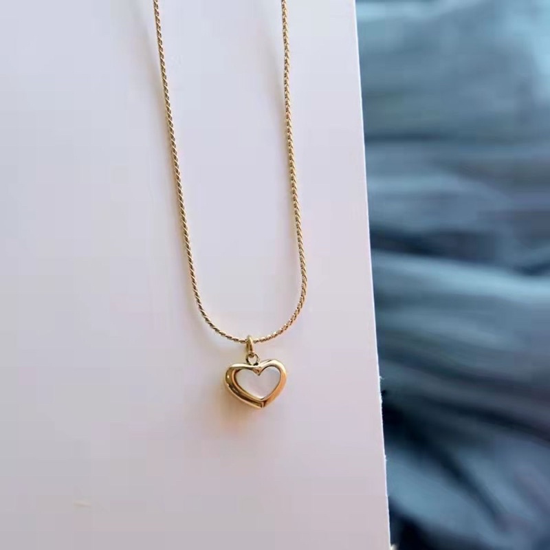 Kalung love elegant titanium korea style anti karat harga grosir bayar di tempat