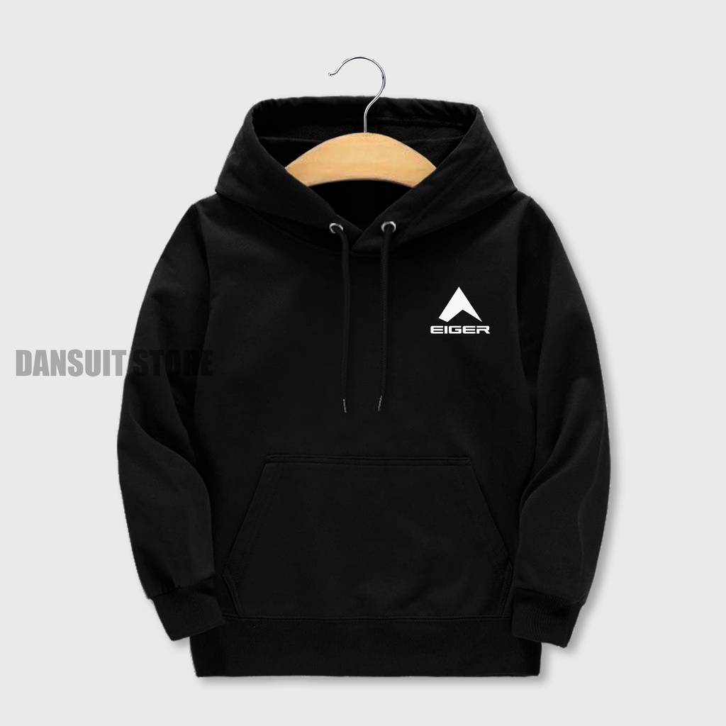 Sweater Hoodie Anak Laki-laki/Perempuan Usia 4-13 Tahun Hoodie Anak Motif Logo EIGER Bahan Tebal Premium