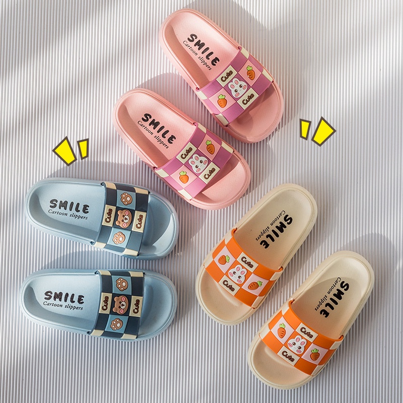 GROSIRTAS LV0254 Sandal Anak Selop Karet Import Motif Smile Slippers Cartoon