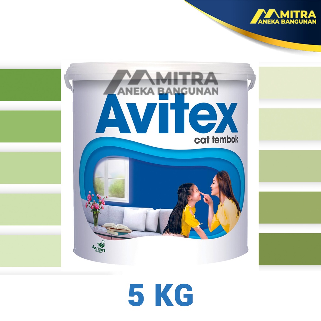 CAT TEMBOK AVITEX INTERIOR 5 KG / AVIAN G10 G12 WARNA HIJAU GREEN
