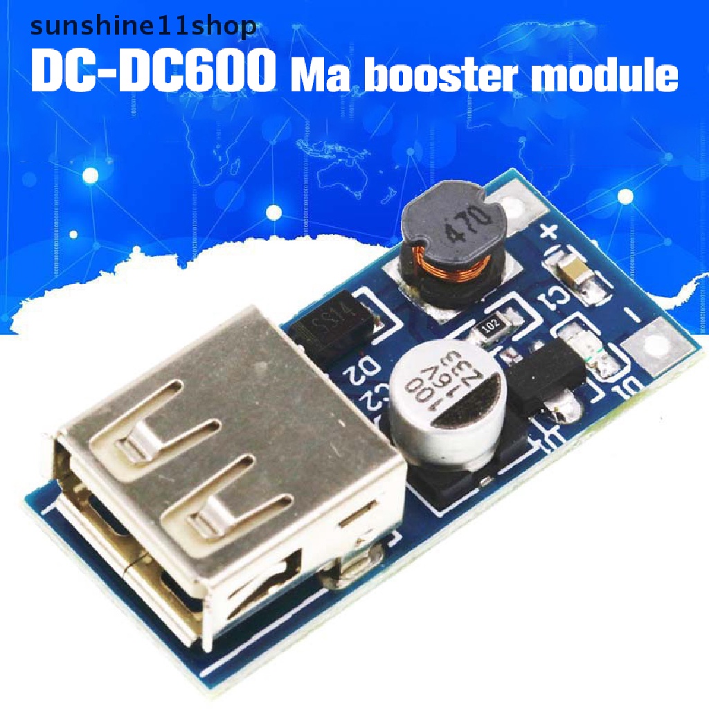 Sho DC-DC Step Up Power Supply Module Papan Konverter Peningkat Tegangan 0.9-5V Ke 5V 600MA USB Booster Circuit Board N