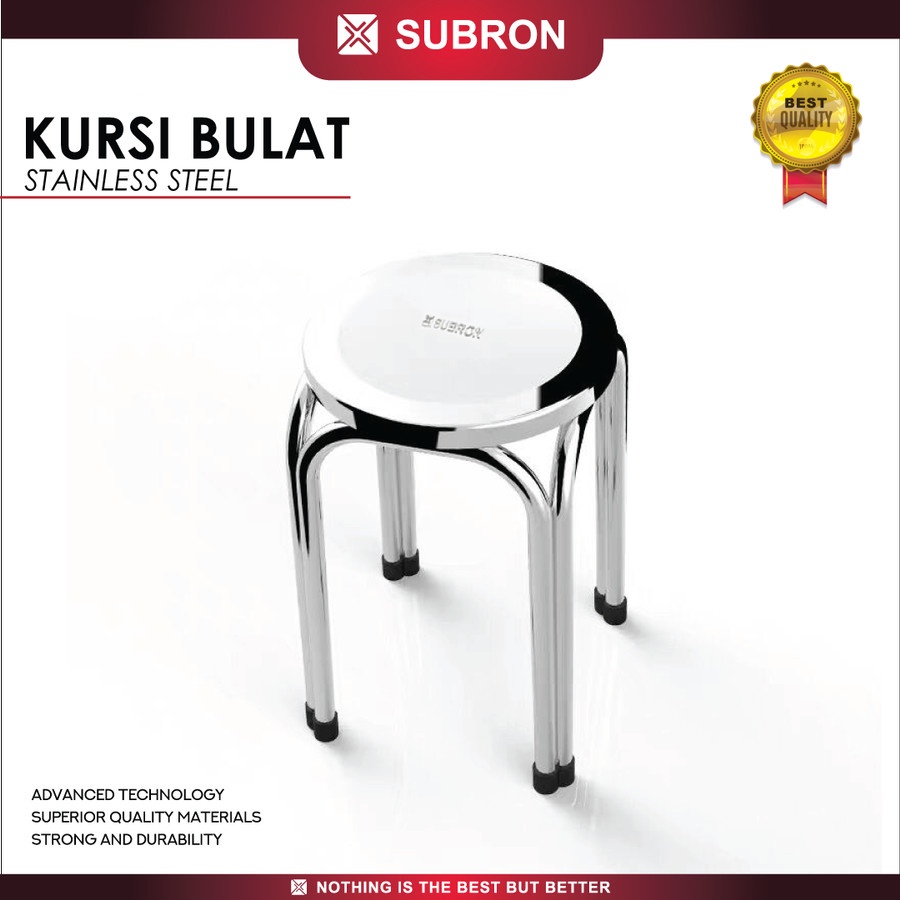 Kursi Baso Bulat Stainless Steel Tebal - Subron