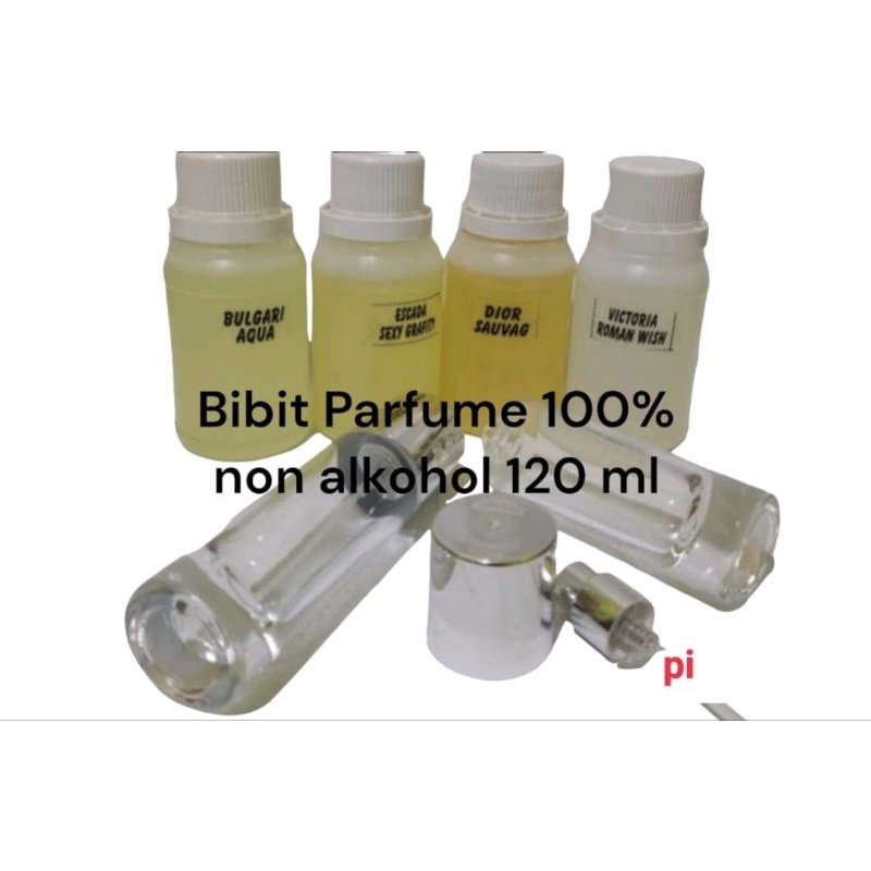 Paket Bibit Parfume Murni 120 ml banyak Varian  Bonus Botol spray