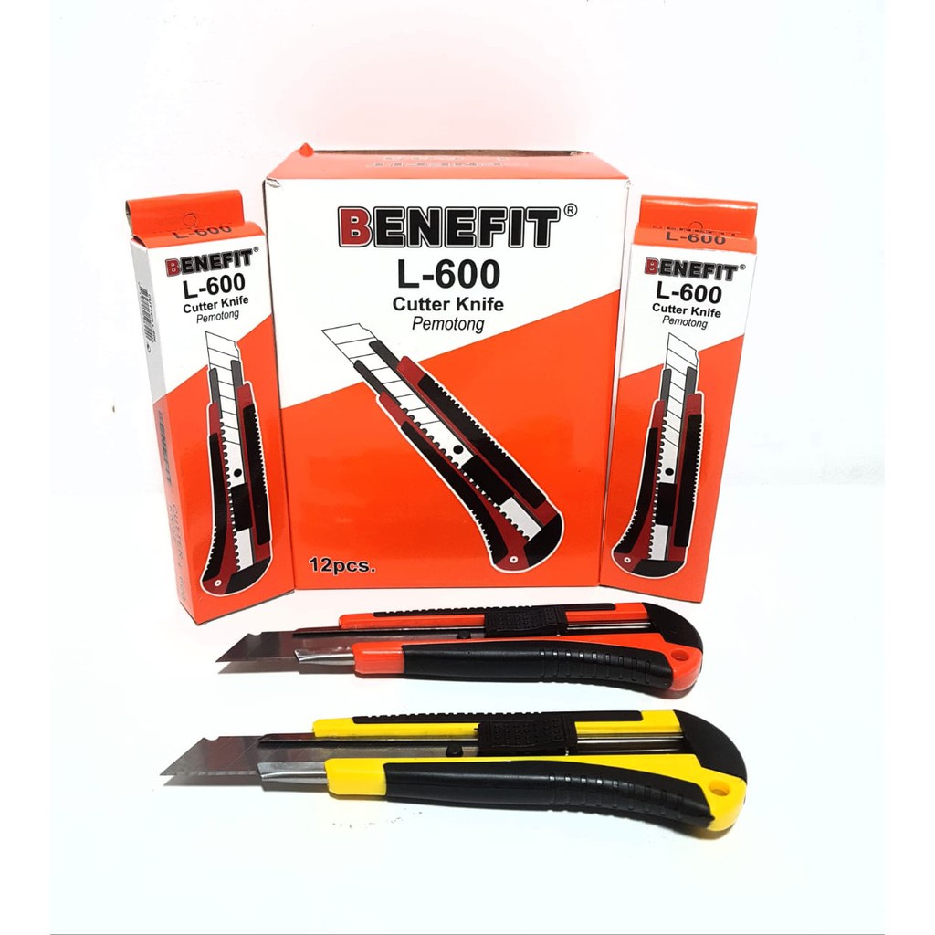 

Pisau Cutter Besar BENEFIT L- 600 - L-500 Anti Karat / Benefit Cutter Knife L-600 - L500 Warna Random