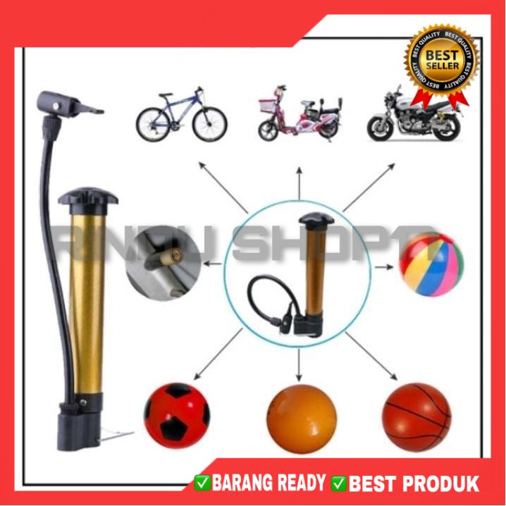 (RS)Pompa Ban Sepeda Motor Mini Angin Bola Balon Pump Pelampung Renang Air Portable Motor Tangan