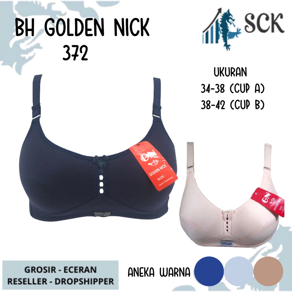 BH Wanita GOLDEN NICK 372 / Sport BH Busa Tipis Tanpa Kawat 34-38 kait 2  / Pakaian Dalam Cewek - sckmenwear GROSIR