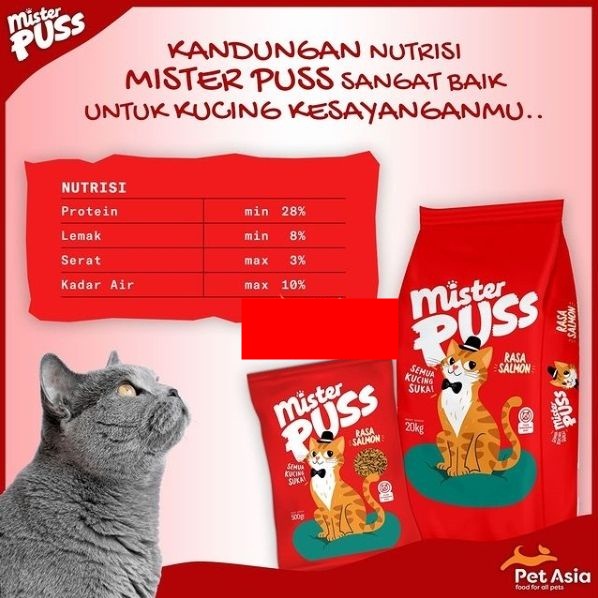 Makanan Kucing Mister Puss Mr Puss 500gr Free Vitamin Premium Quality Dewasa &amp; Kitten Dry Food Pakan Kering Pelet