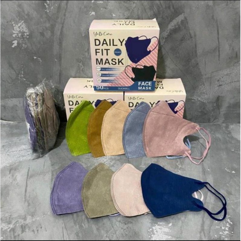 MASKER DUCKBILL Y&B CARE ISI 50PCS MIX WARNA