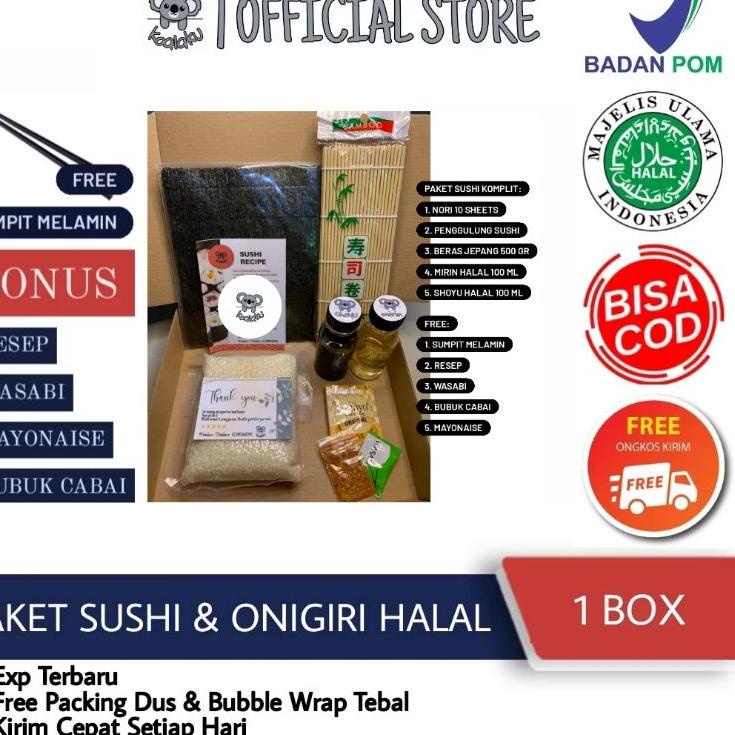 

[Terkece Se-RI] Paket Bahan Sushi Nori dan Onigiri Lengkap Halal Komplit