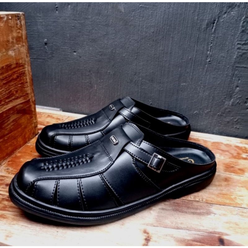 Sepatu Slop BPU Semi kulit sepatu sandal pria bustong sepatu selop pantofel pria