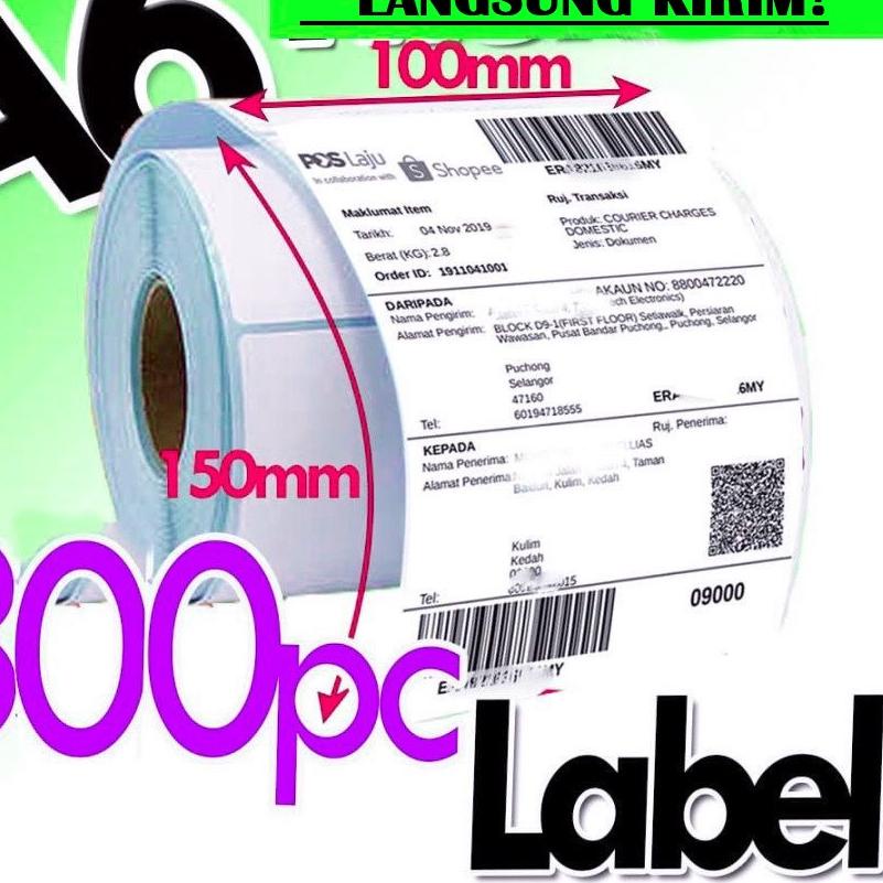 

12.12 Fasion sale Bozzbuy - Kertas Label Barcode 100 x 150 Kertas Stiker Thermal 100x150mm isi 300pcs murah