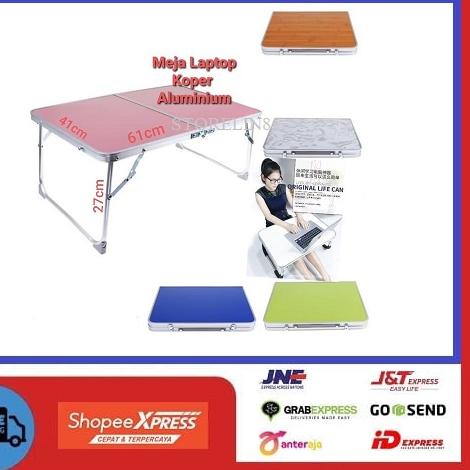 ♔ Meja Kecil Aluminium Meja Mini Belajar Lipat Koper Meja Portable Koper ♪