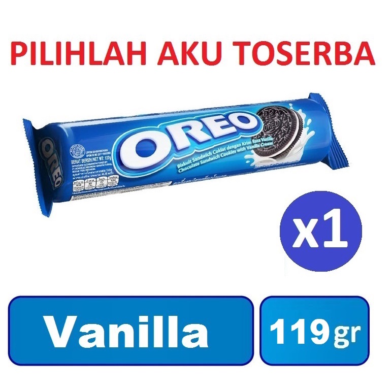 Biskuit OREO sandwich VANILLA Roll 119 gr - ( HARGA SATUAN )