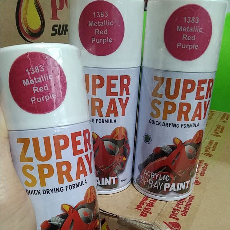 cat semprot  pilok pilox zuper spray metallic red purple 1383 150cc pink metallic merah metallic