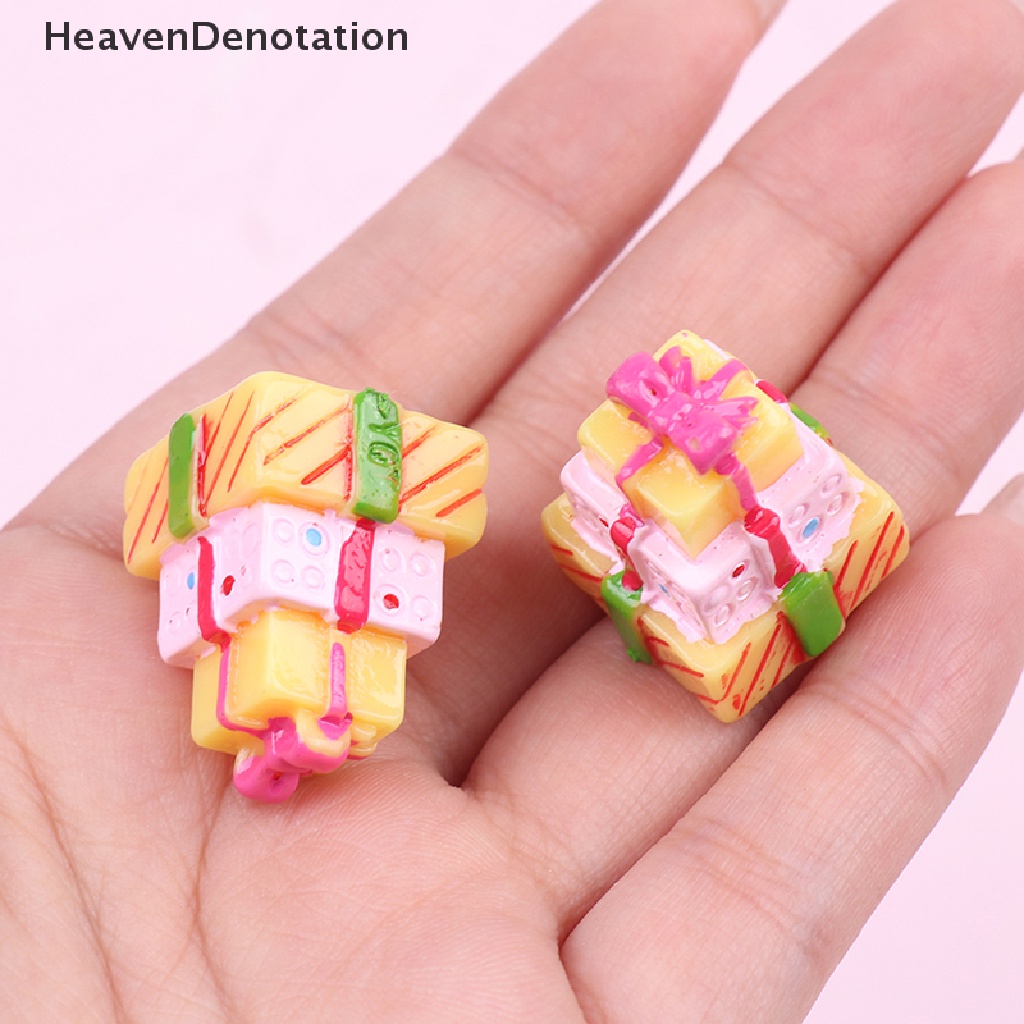 [HeavenDenotation] 2pcs Rumah Boneka Natal 3D Kotak Hadiah Mainan Mini Miniatur Gift Box Kubus Furniture HDV