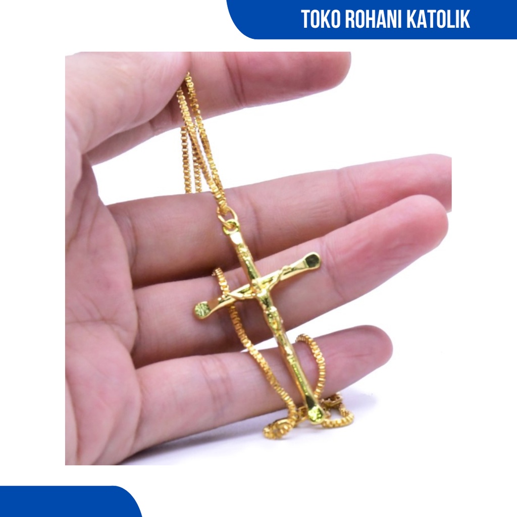 KALUNG SALIB YESUS / KALUNG SALIB WANITA &amp; PRIA / KALUNG ROHANI / KALUNG EMAS / KALUNG TITANIUM