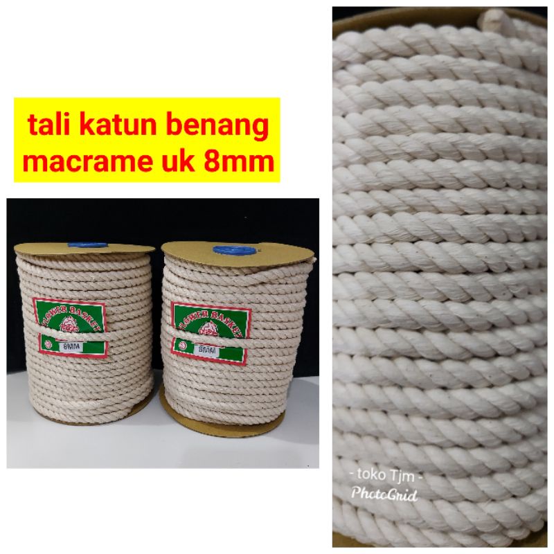 TALI KATUN BENANG MAKRAME /MACRAME UK 8MM ROLL