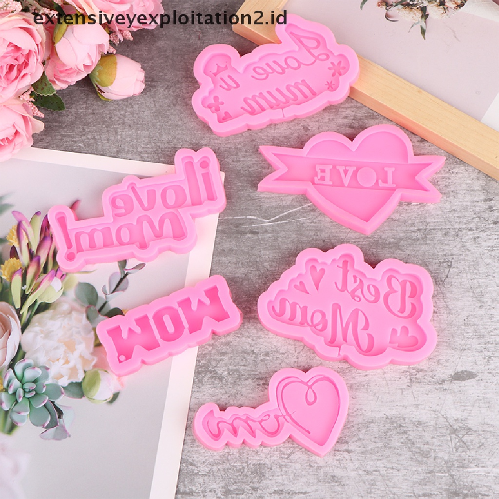 {NEW} Mother's Day Cetakan Silikon Cinta Keluarga Dekorasi Kue Alat Kue Dapur DIY.