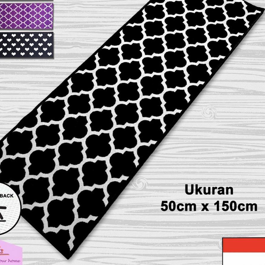 ۩ Tren-D-rugs Keset kaki dapur panjang anti slip lorong runner bulu murah 50 cm x 150 cm - NMs ○