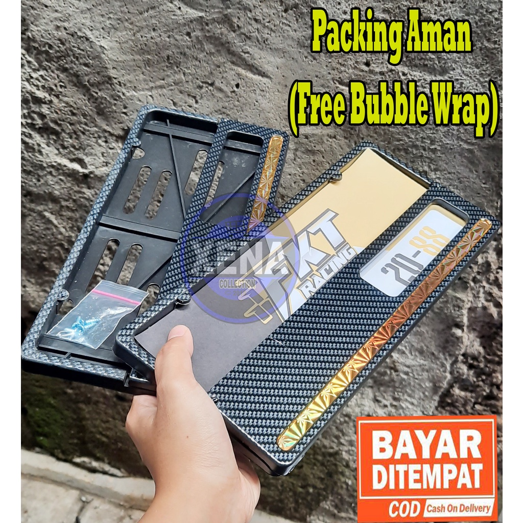 TEMPAT PLAT NOMOR MOTOR KARBON COVER TEMPAT DUDUKAN KARBON 1 PASANG / RUMAH PLAT NOMOR HONDA KARBON LIST / dudukan plat carbon cover plat carbon List Biru