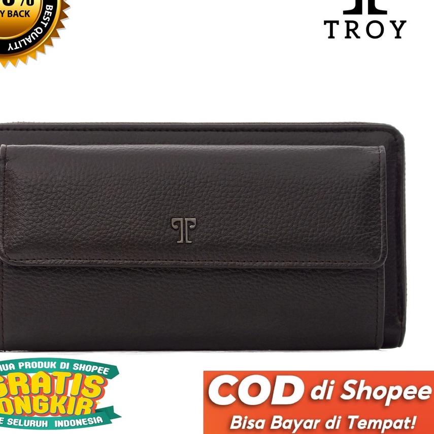 ✿ TOKOKOE - Handbag Pria Kulit Tas Tangan Pria Clutch Cowok Keren Original Dengan Kotak  -TROY - Lay