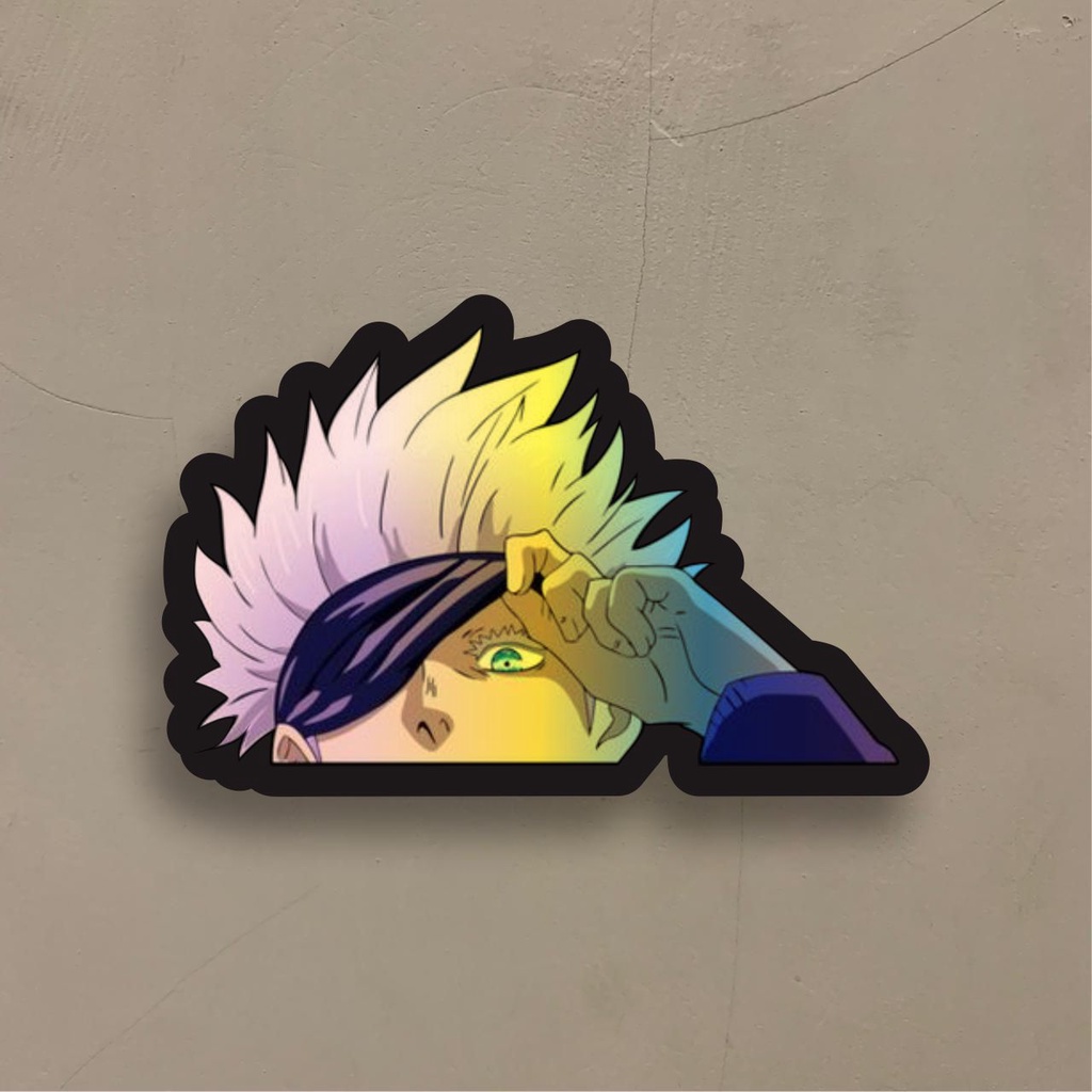 

Stiker Anime Hologram Gojo Satoru Jujutsu Kaisen Case Hp dan Laptop 7 Cm