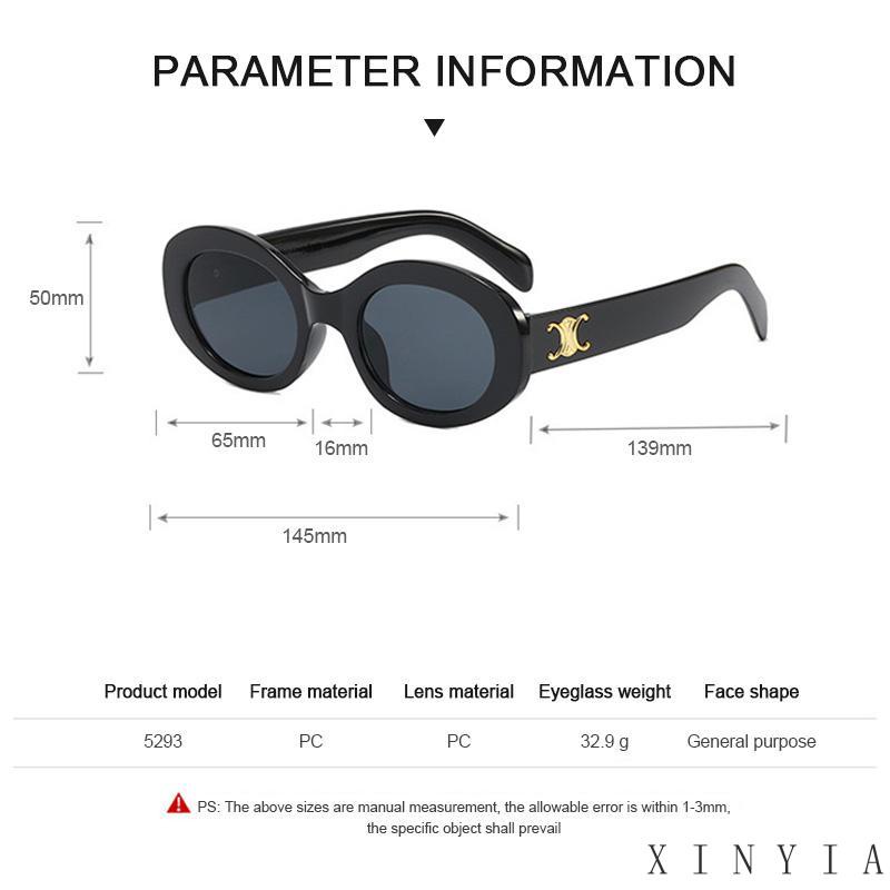 【COD】2023 Oval Frame Retro Kacamata Hitam Wanita Model Eropa + Amerika retro High Grade Street Photo Sunglasses