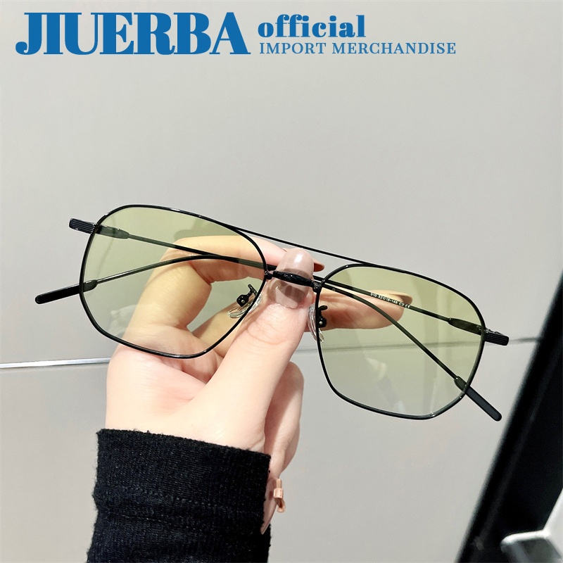 JIUERBA Kacamata Hitam Polarized Fashion Baru Gaya Vintage Pria Dan Wanita INS Seri Anti Ultraviolet Impor Merek Sunglasses