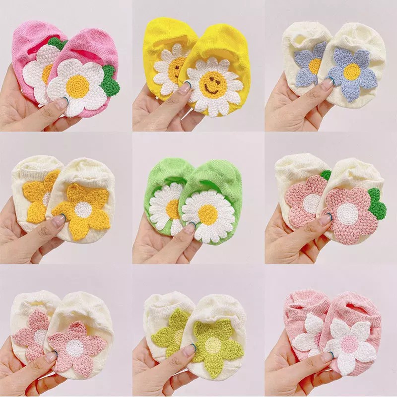 (Pimenova) Kaus kaki anak anti-slip Kaus kaki bunga bayi anak baby socks kaos kaki bunga rajut korea