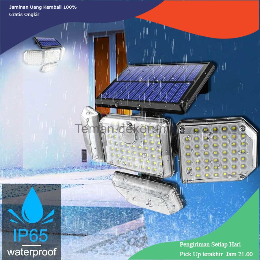 TD - LMP RUOCLN Lampu Dinding Solar PIR Sensor Waterproof 182 LED Cool White - RCN182