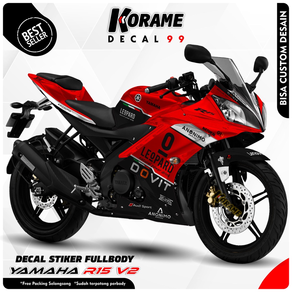Decal Stiker Fullbody R15 V2 Leopard Merah