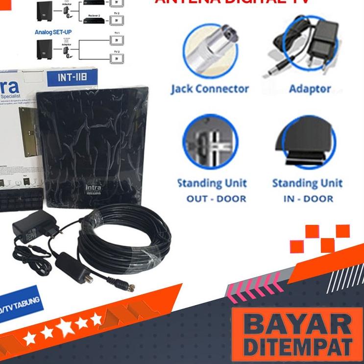➻ Antena TV Antena Digital Antena Dalam/Luar Intra 118 Bisa Tv Tabung LED Set Top Box ➥
