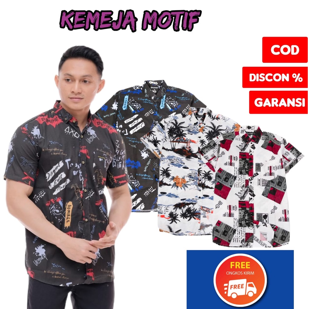 [FASHION SALE] BAJU KEMEJA COWOK MOTIF TERBARU | ATASAN PRIA KEMEJA DISTRO