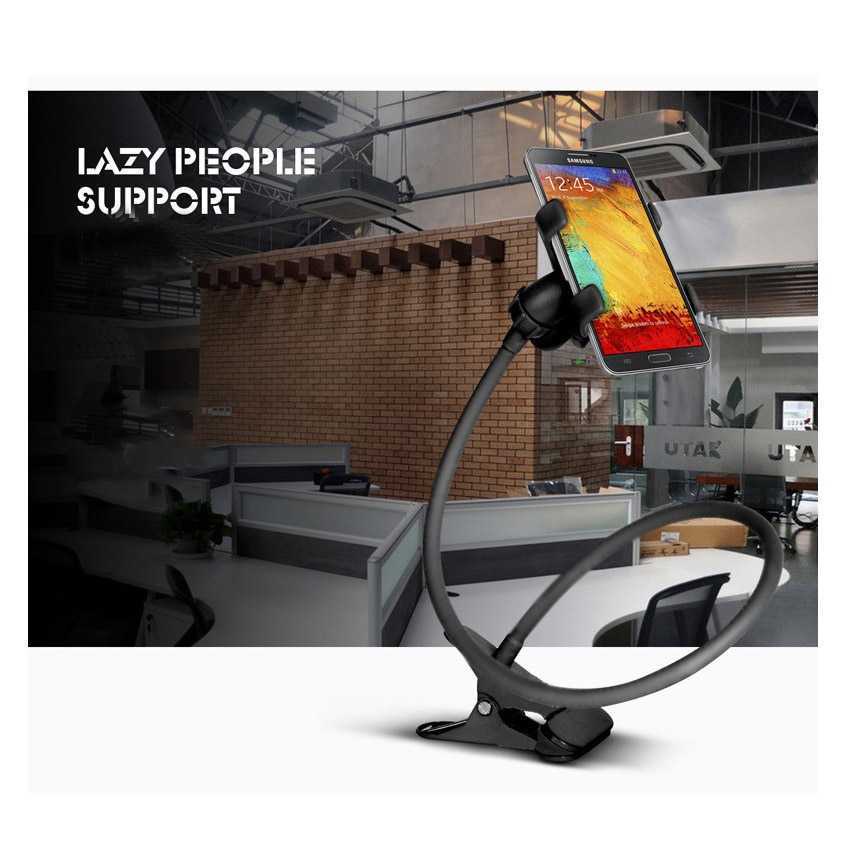 Lazypod Hp Jepit Holder Hp Pegangan Capit Hp Fleksibel Leher Stand Hp Mobile HandPhone Monopod