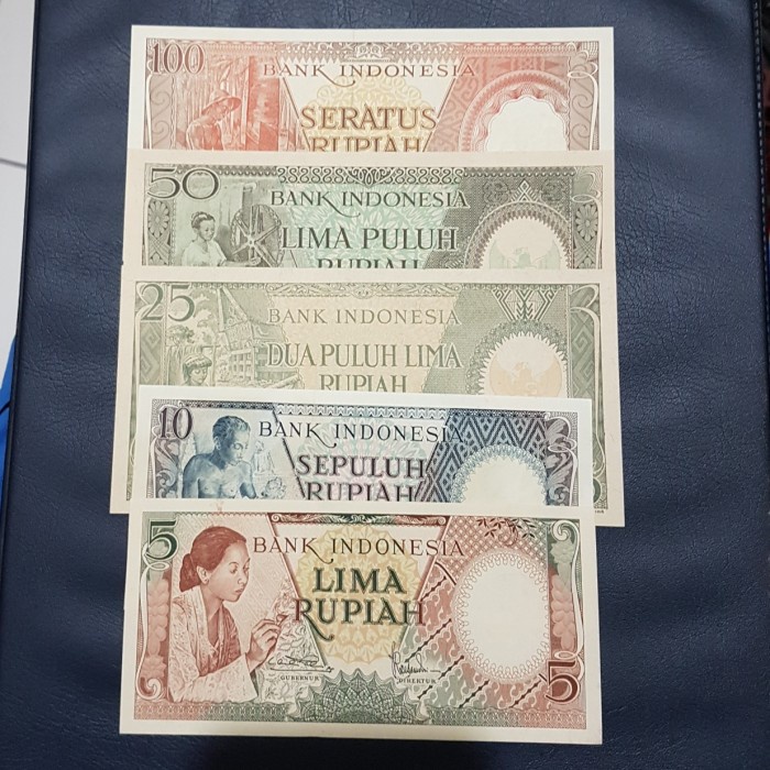 UANG KUNO INDONESIA SERI PEKERJA 5 LEMBAR IKLAN KE 373